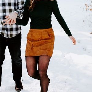 Tan suede skirt